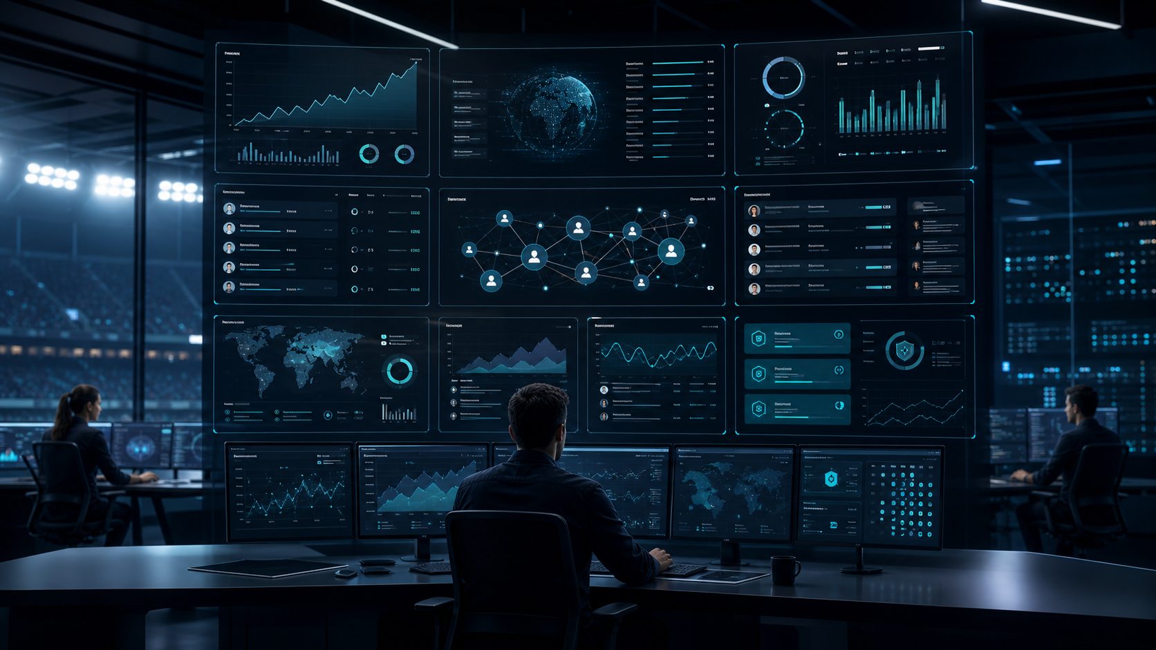 Modern sports prediction platform dashboard with analytics, leaderboards, user operations, and infrastructure controls